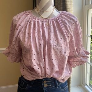 Pink bubble sleeve top✨